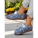 Women's Printed Lace-Up Casual Shoes – Lightweight Boat Shoes for Garden Picnics, Park Strolls and Outdoor Farm Visits - Image 5