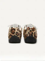 Women's Leopard Print Lace-Up Sneakers, Lightweight Casual Fashion Trainers for Streetwear, Travel & Everyday Outfits - Image 4