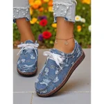 Women's Printed Lace-Up Casual Shoes – Lightweight Boat Shoes for Garden Picnics, Park Strolls and Outdoor Farm Visits - Image 4