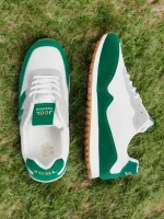 Women's Royal Blue Retro Lace-Up Sneakers with Faux Suede Accents – Lightweight Casual Shoes for Everyday Wear and Outdoor Activities