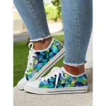 Women's Lace - Up Canvas Sneakers with Floral Print – Casual & Youthful Style for Teenagers and Young Women in School, Street Outings & Casual Gatherings - Image 7