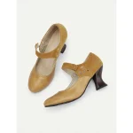 Women's 1930s Vintage Style Mary Jane Pumps with Cutout Design and Mid-Heel, Comfortable Dress Shoes for Office and Formal Events - Image 8