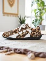 Women's Leopard Print Lace-Up Sneakers, Lightweight Casual Fashion Trainers for Streetwear, Travel & Everyday Outfits - Image 6