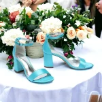 Women's Purple Satin Block Heel Wedding Shoes - Elegant Ankle Strap Open-Toe Bridal Sandals for Formal Events and Parties - Image 3