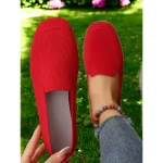 Slip-On Flyknit Shoes with Soft Knit Upper, Casual Style and Foldable Cushioned Sole for Comfortable Summer Wear and Daily Activities - Image 8
