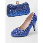Gold Crystal-Embellished Stiletto Heels with Matching Clutch – Elegant Women's Party and Evening Set and Wedding - Image 7