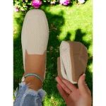 Slip-On Flyknit Shoes with Soft Knit Upper, Casual Style and Foldable Cushioned Sole for Comfortable Summer Wear and Daily Activities - Image 2