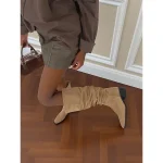 Women's Slouch Knee High Boots -Casual Chic Flat Heel Pull-On Shoes for Urban Streetwear and Everyday Outfits - Image 5
