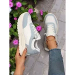 Women's Mesh Platform Sneakers with Contrast Color Panels – Breathable Sporty Walking Shoes for Errands and Travel - Image 4