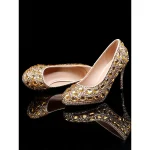 Gold Crystal-Embellished Stiletto Heels with Matching Clutch – Elegant Women's Party and Evening Set and Wedding - Image 2