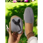 Slip-On Flyknit Shoes with Soft Knit Upper, Casual Style and Foldable Cushioned Sole for Comfortable Summer Wear and Daily Activities - Image 6