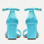 Women's Purple Satin Block Heel Wedding Shoes - Elegant Ankle Strap Open-Toe Bridal Sandals for Formal Events and Parties - Image 7