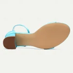 Women's Purple Satin Block Heel Wedding Shoes - Elegant Ankle Strap Open-Toe Bridal Sandals for Formal Events and Parties - Image 5