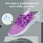Floral Print Flyknit Sneakers with Breathable Upper, Lightweight Sole and Comfortable Fit for Casual Walks and Outdoor Activities