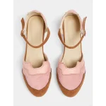 Women's 1920s Flapper Two-Tone Suede Mary Jane Heels – Vintage Pink and Brown Block Heel Pumps for Gatsby Parties and Retro-Themed Events - Image 7