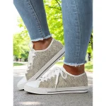 Women's Lace - Up Canvas Sneakers with Floral Print – Casual & Youthful Style for Teenagers and Young Women in School, Street Outings & Casual Gatherings - Image 3
