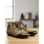 Women's Vintage Lace-Up Flat Shoes – Retro Hollow-Out Suede Casual Ballet Flats for Daily Wear - Image 8